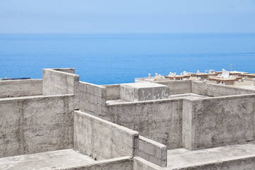 Concrete structure of a newly built building.