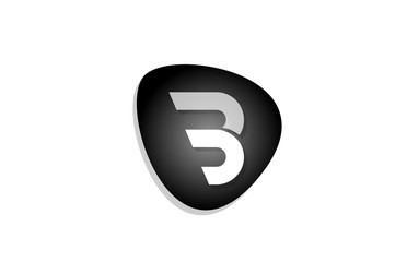B alphabet letter logo for company icon design in black and white