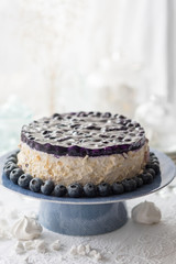 Homemade Blueberry Cake Decorated with Jelly