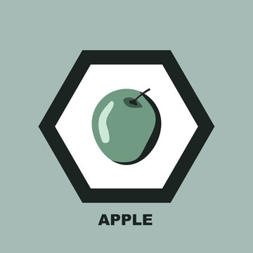 Vector illustration. Apple icon in gray tones.