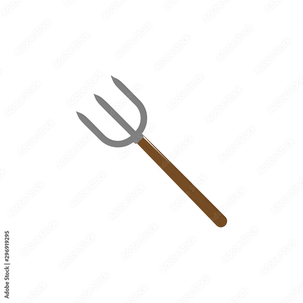 Poster pitchfork color icon. simple colored vector of halloween icons for ui and ux, website or mobile appl