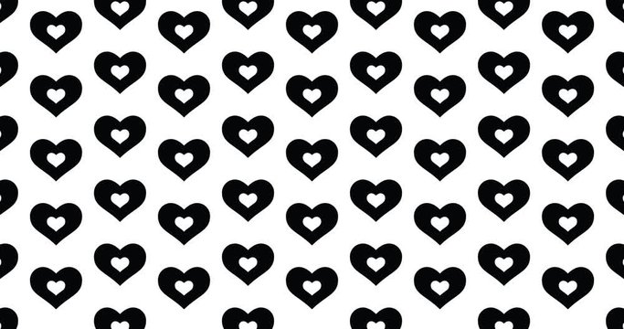 Keyhole hearts background video clip motion hey hole heart icon backdrop video in a seamless repeating loop. Black and white lock heart icons pattern white background high definition motion video