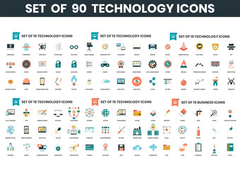 a1Business icons set for business