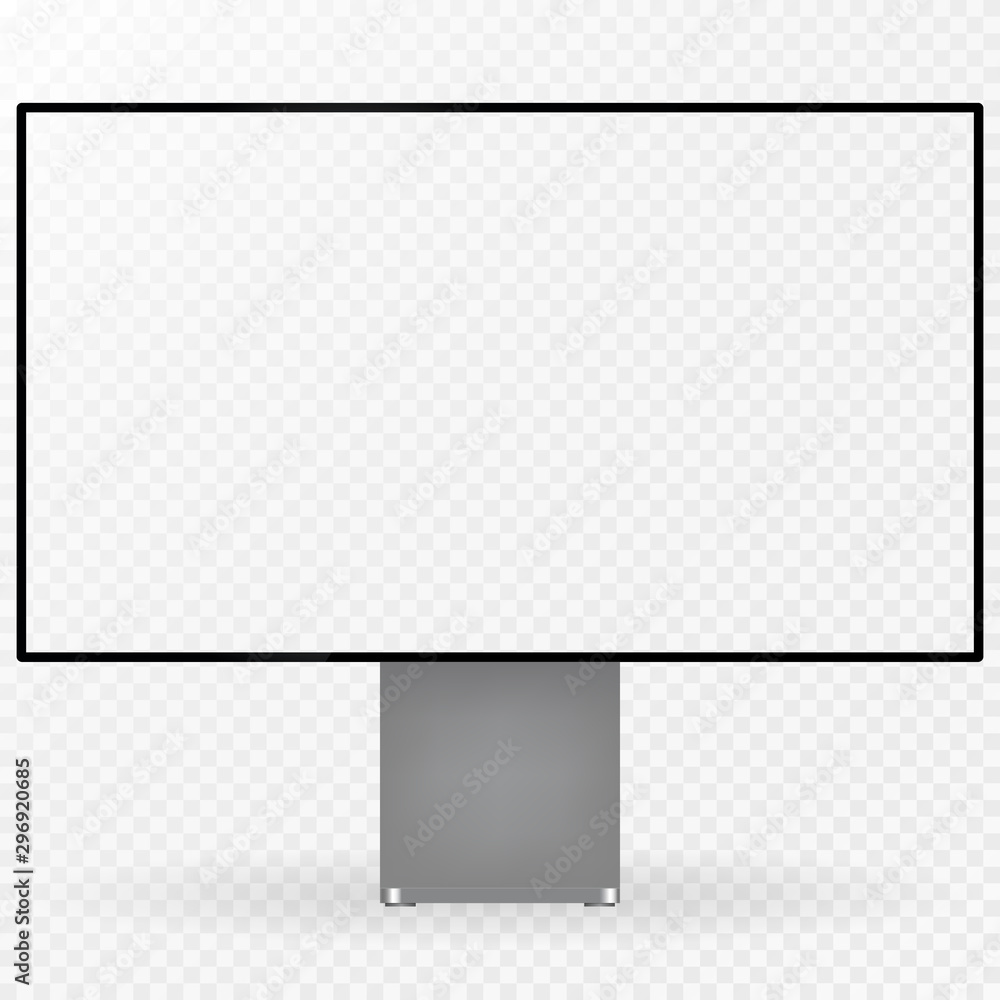 Poster Desktop computer display isolated on white background. Modern computer mockup.