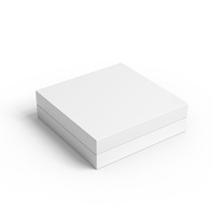 White gift box mockup.  Blank packaging container template. Isolated on white background