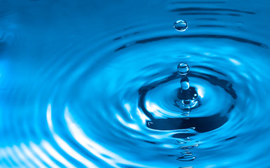 Naklejka na ściany i meble blue glass colored water drop splash