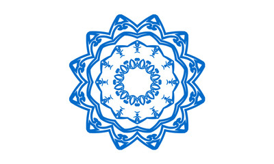 Blue ornament snowflake vector pattern