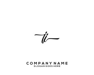Fototapeta na wymiar JI Initial handwriting logo template vector 