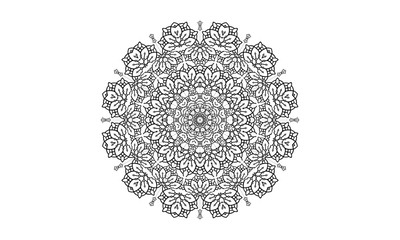 Black vector lace mandala ornament