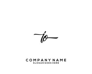Fototapeta na wymiar JO Initial handwriting logo template vector 