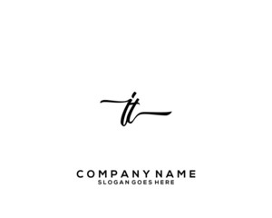 Fototapeta na wymiar JT Initial handwriting logo template vector 