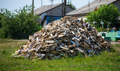 Heap of chopped firewood