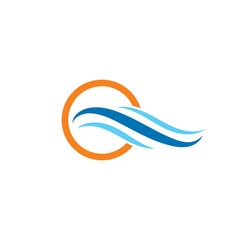 Water Wave Logo Template. vector Icon illustration