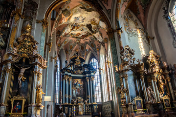 Interior of the Sacred Heart Convent in the ancient town of Hall in Tirol, Austria