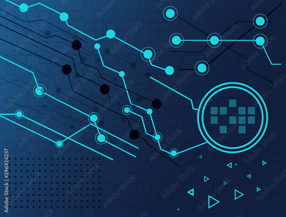 Poster abstract lines and dots connect background. technology connection digital data and big data concept.