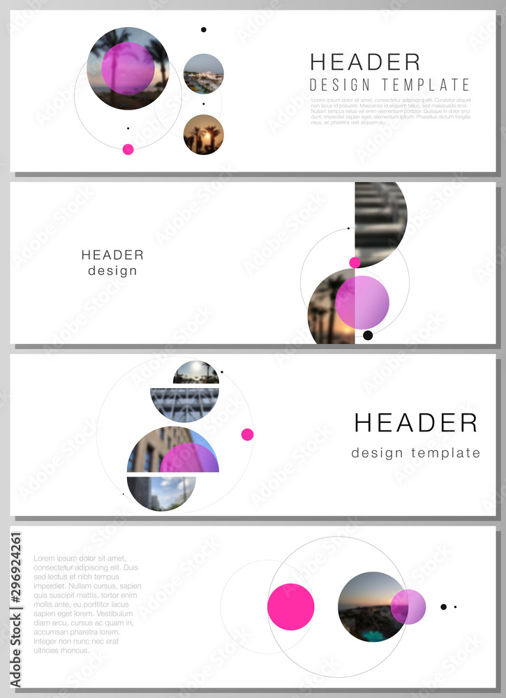 Poster the minimalistic vector layout of headers, banner design templates. simple design futuristic concept
