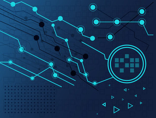 Abstract lines and dots connect background. Technology connection digital data and big data concept. Vector illustration