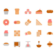Bakery icon set.Vector illustration