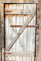 old wooden planking barn door
