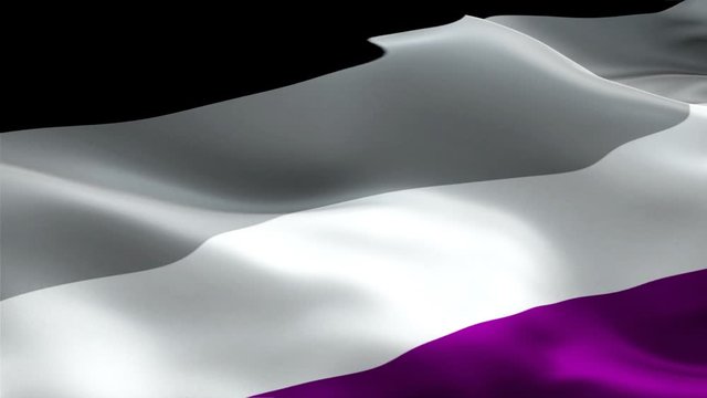 Asexual Flag Rainbow waving. 3d Asexuality Pride Symbol flag waving Isolated. Sign of Rainbow seamless loop animation. Asexual flag HD resolution Background. Asexuality rights Rainbow Pride Flag LGBT 