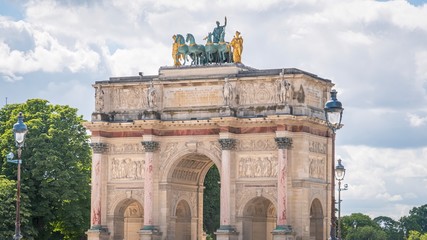 Fototapeta na wymiar Arc de Triomphe du Carrousel du Louvre, Paris, France 