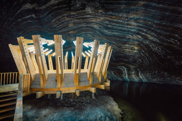 Salina Turda salt mine in central Romania, taken in May 2019