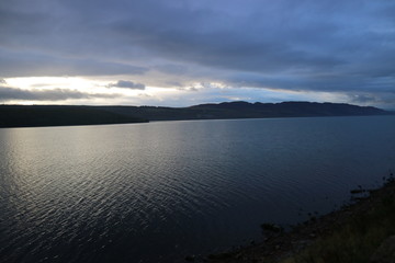 sunrise  over loch ness 