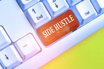 Word writing text Side Hustle. Business photo showcasing way make some extra cash that allows you...