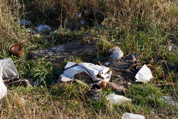 garbage in landfill