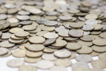 background of coins silver pile 