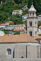 Obraz premium View of Dominican Monastery in Dubrovnik with slim tower inside the old town
