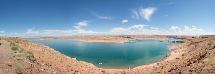 panorama of lake powell in summer
