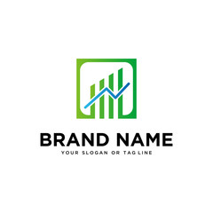financial logo design with full color vector template style