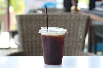 Black coffee with ice