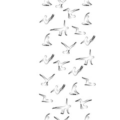 Pilates Poses  Seamless Vector  Pattern Border