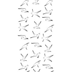 Pilates Poses  Seamless Vector  Pattern Border