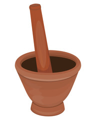 the mortar on white background vector design
