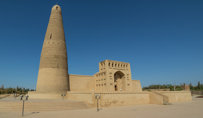 Turpan, China - located along the Silk Road, Turpan displays landmarks from its Islamic period. Here in particular the Emin Minaret, the tallest minaret in China