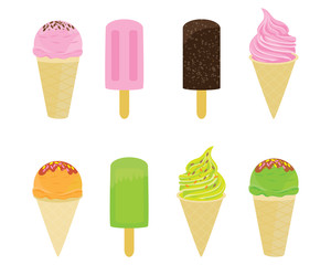 delicious ice cream on white background vector design