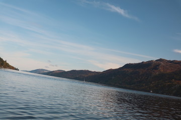 landscape with loch and mountains