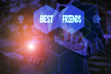 Word writing text Best Friends. Business photo showcasing A demonstrating you value above other...