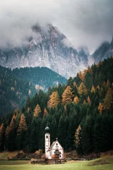 Photo sur Plexiglas Dolomites Paysage d& 39 automne dans les Alpes des Dolomites, Trentino Alto Adige, Italie.
