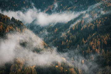 Autumn landscape in the Dolomites Alps, Trentino Alto Adige, Italy.