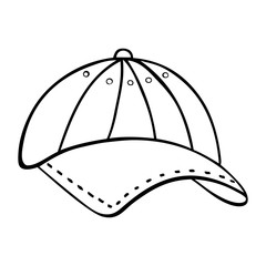 Black and white baseball cap with white backround