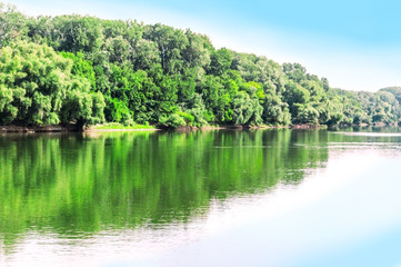 High summer in July on the Dnestr River.