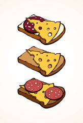Piece of loaf. Vector drawing
