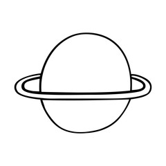 Simple black and white saturn vector illustration