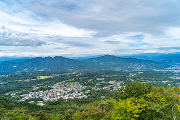 Fototapeta na wymiar 伊香保ロープウェイ 物聞山山頂からの景色