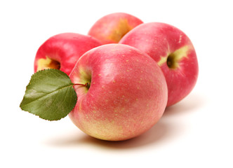 Red apples isolated on white background