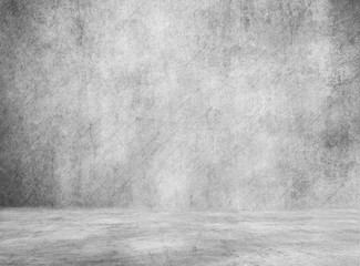 empty room with concrete wall, grey background